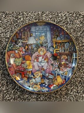 "Purrfect Mom" Collectible Plate - Bill Bell's Holiday Cats Plate - Mother's